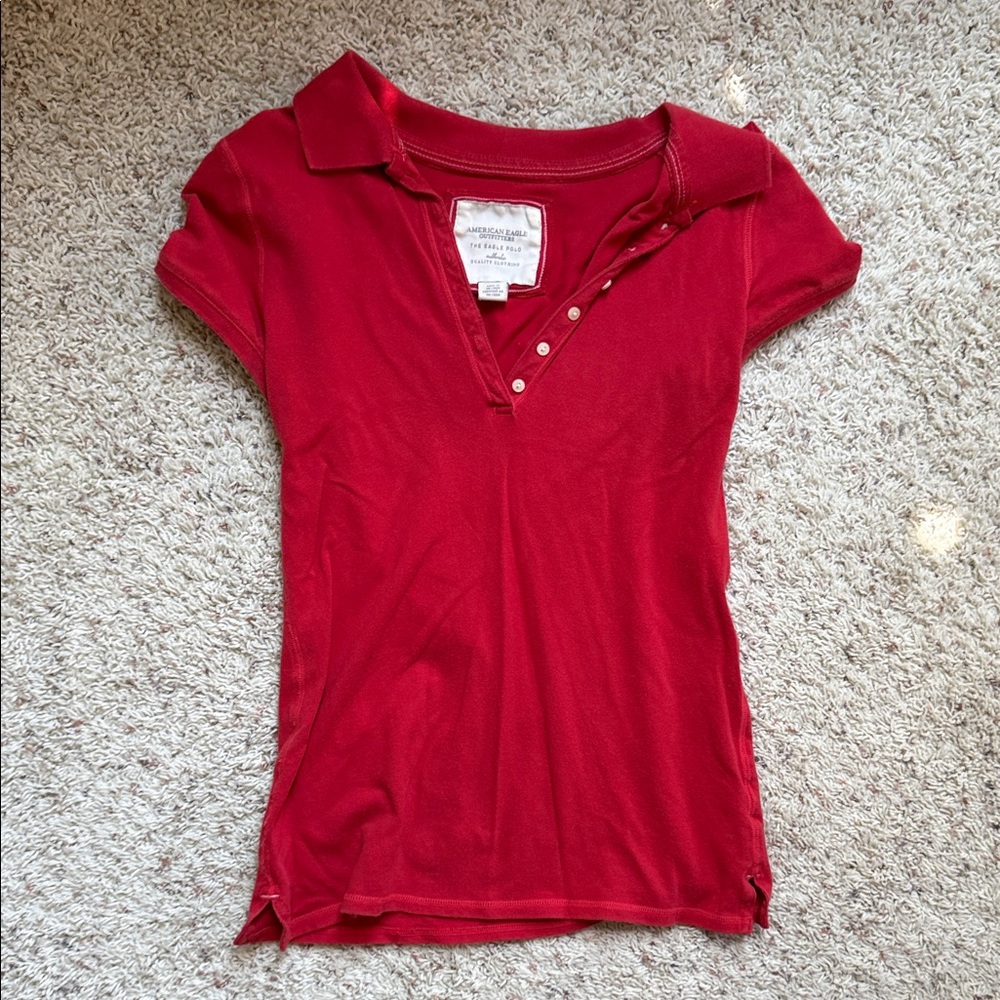 American Eagle Outfitters Red Button Down Shirt
